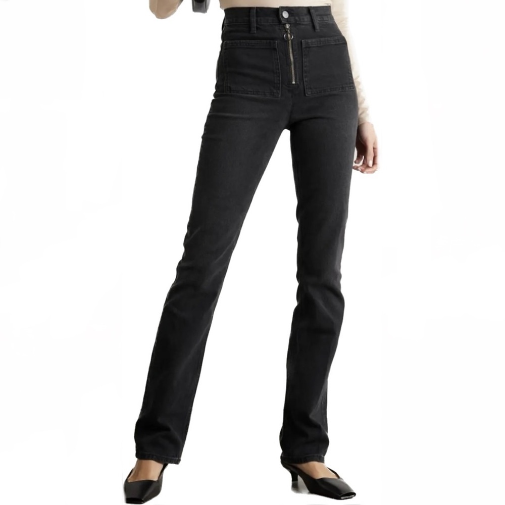 NEW REFORMATION FADED BLACK BOOTCUT JEANS